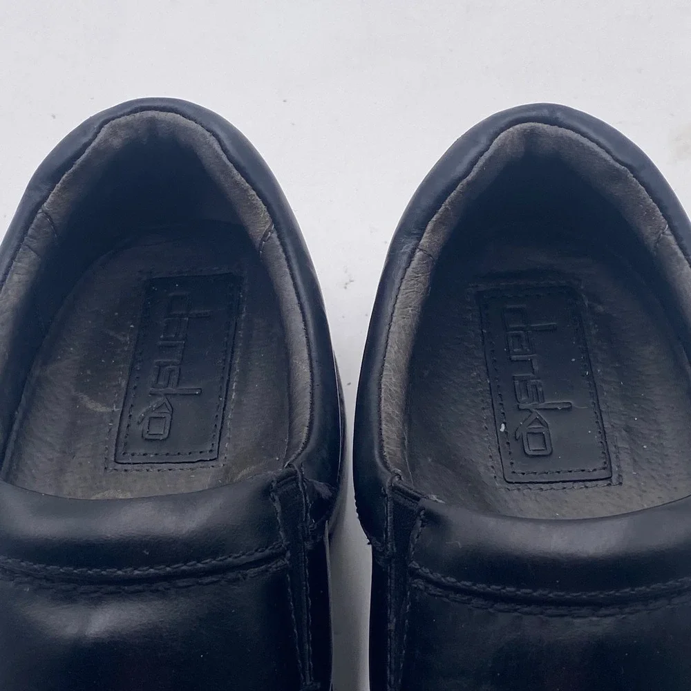 Dansko Wayne Slip On Loafers Men 45 Black Leather Comfort Work Shoe Professional